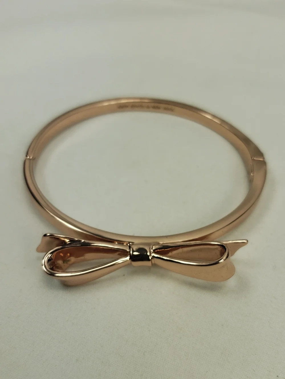Kate Spade Rose Gold Bow Hinged Bangle Bracelet